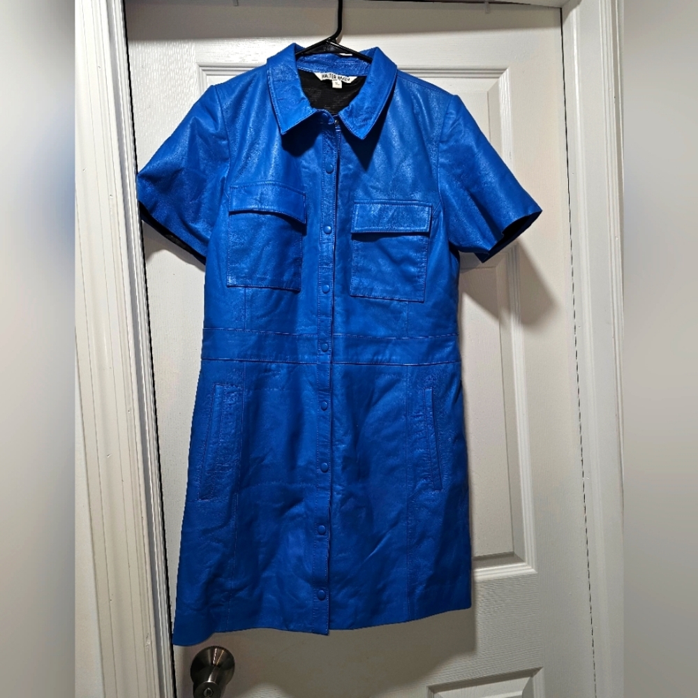 Walter Baker Finley Leather Dress Blue